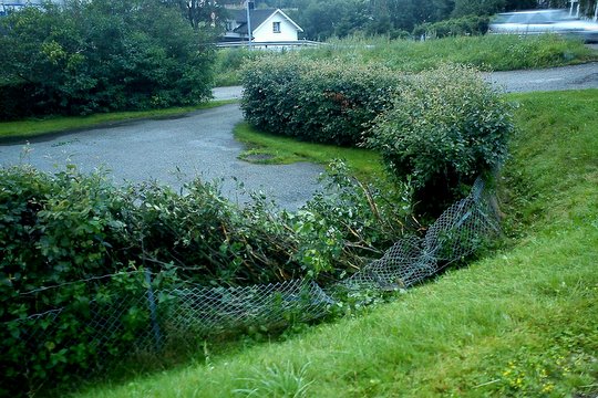 Her endte kjøreturen. (Mobilfoto: Stig Morten Nilsen)